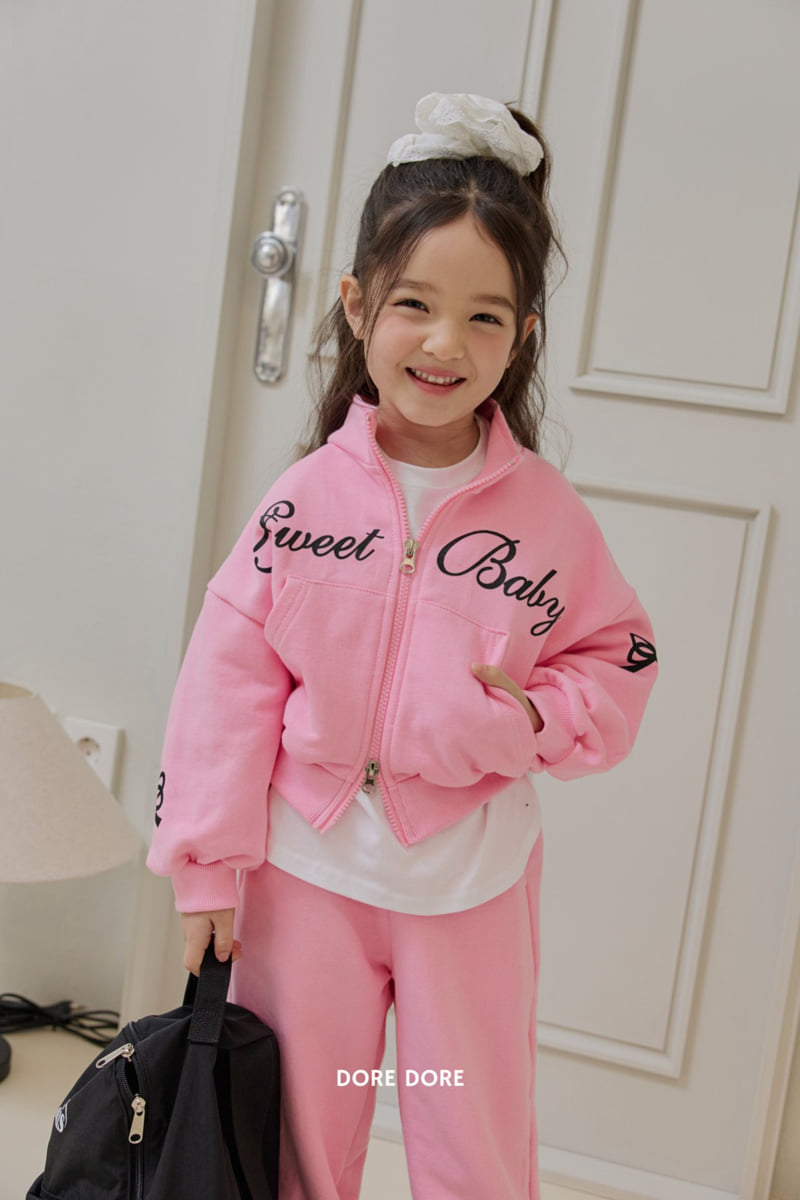 Dore Dore - Korean Children Fashion - #littlefashionista - Ribbon Print Jogger Pants - 8