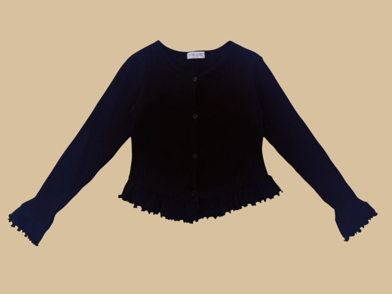 Dore Dore - Korean Children Fashion - #littlefashionista - V-Frill Cardigan - 5