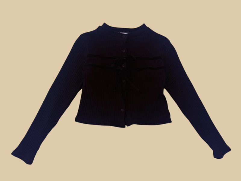 Dore Dore - Korean Children Fashion - #littlefashionista - High-Neck Ribbed Cardigan - 5
