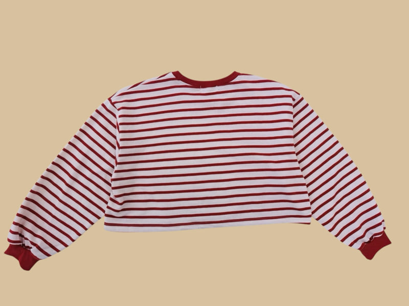 Dore Dore - Korean Children Fashion - #littlefashionista - Striped Lettering Crop Tee - 5