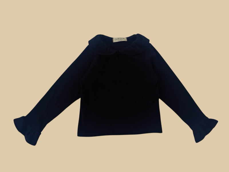 Dore Dore - Korean Children Fashion - #littlefashionista - Pleated Flat Collar Tee - 5