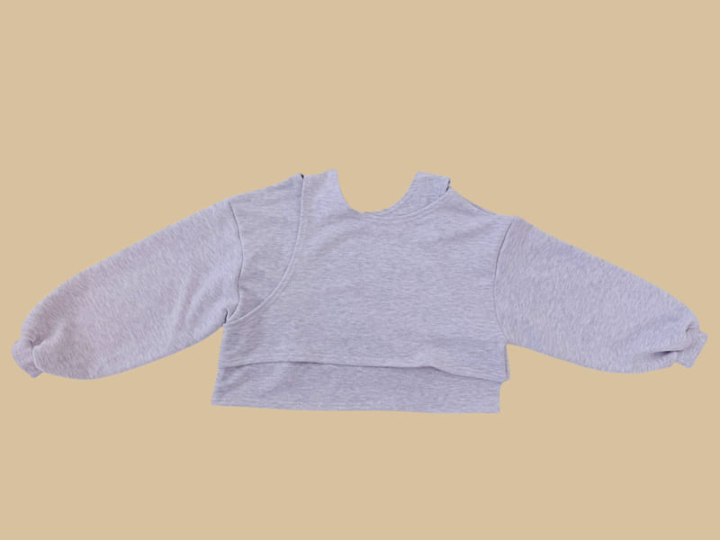Dore Dore - Korean Children Fashion - #minifashionista - Crop Slit Sweatshirt - 3