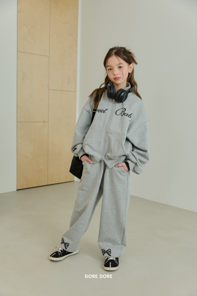 Dore Dore - Korean Children Fashion - #minifashionista - Ribbon Print Jogger Pants - 10