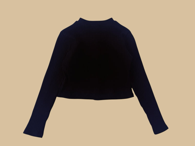 Dore Dore - Korean Children Fashion - #minifashionista - High-Neck Ribbed Cardigan - 6