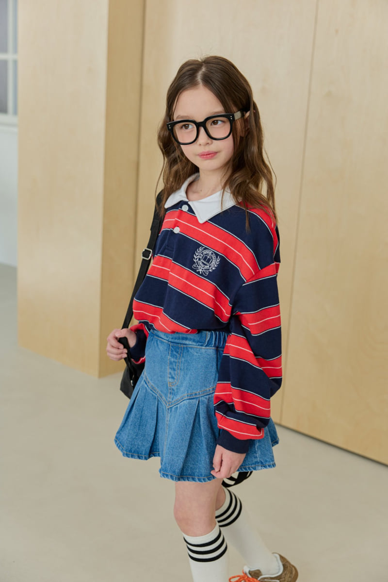 Dore Dore - Korean Children Fashion - #prettylittlegirls - Embroidered Collar Tee