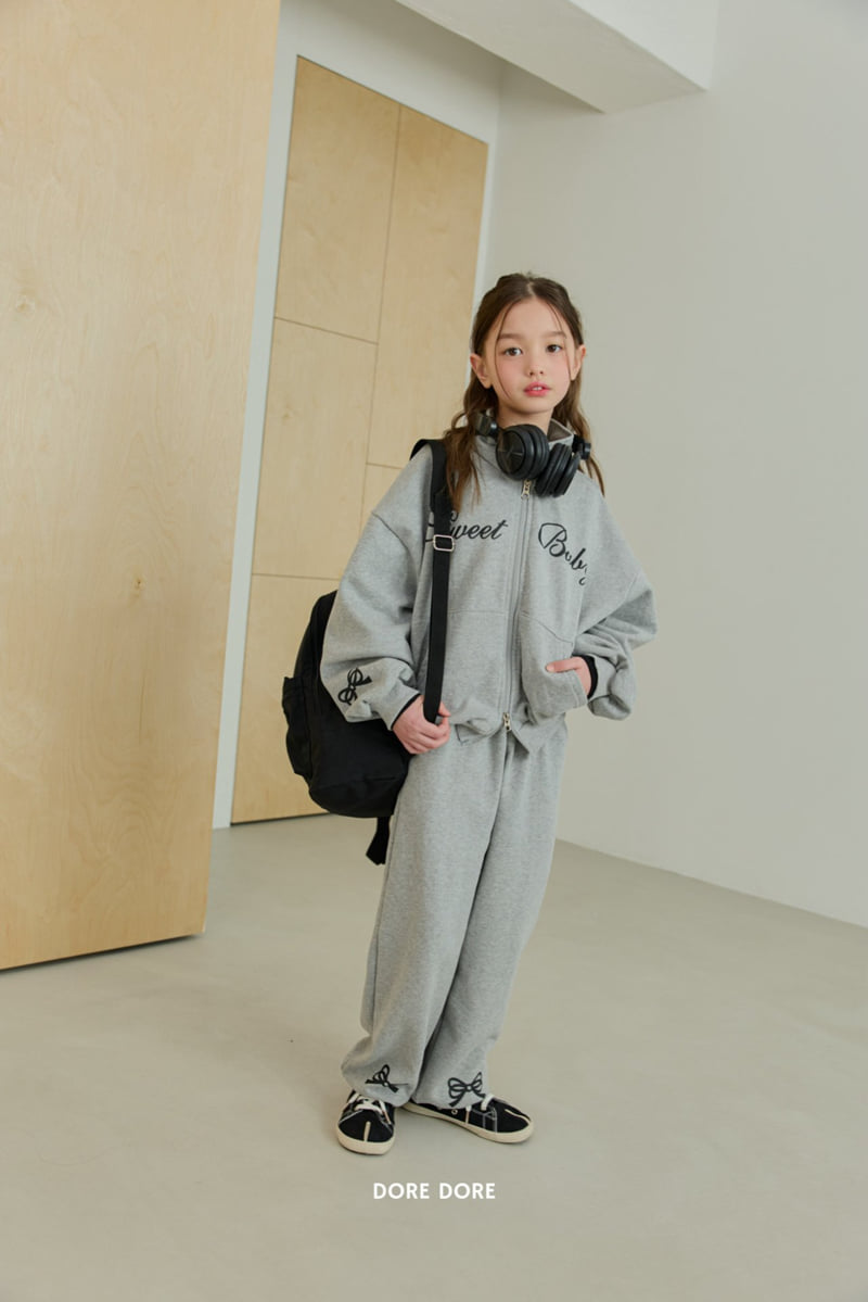 Dore Dore - Korean Children Fashion - #prettylittlegirls - Ribbon Print Jogger Pants - 11
