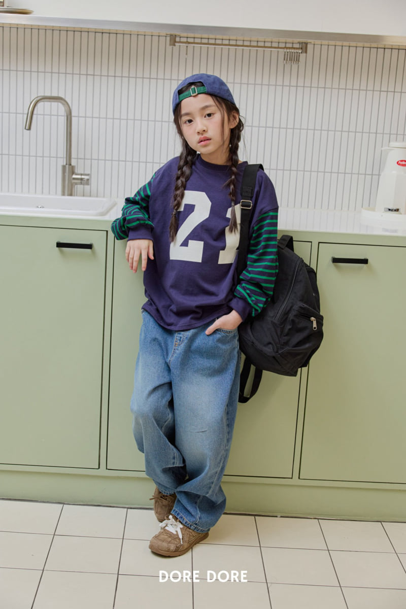 Dore Dore - Korean Children Fashion - #prettylittlegirls - Sleeve Stripe 21 Tee - 12