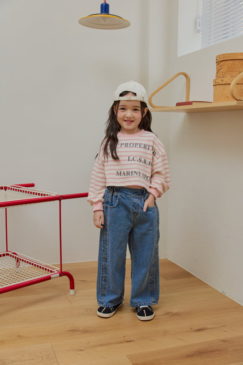 Dore Dore - Korean Children Fashion - #todddlerfashion - Striped Lettering Crop Tee - 9