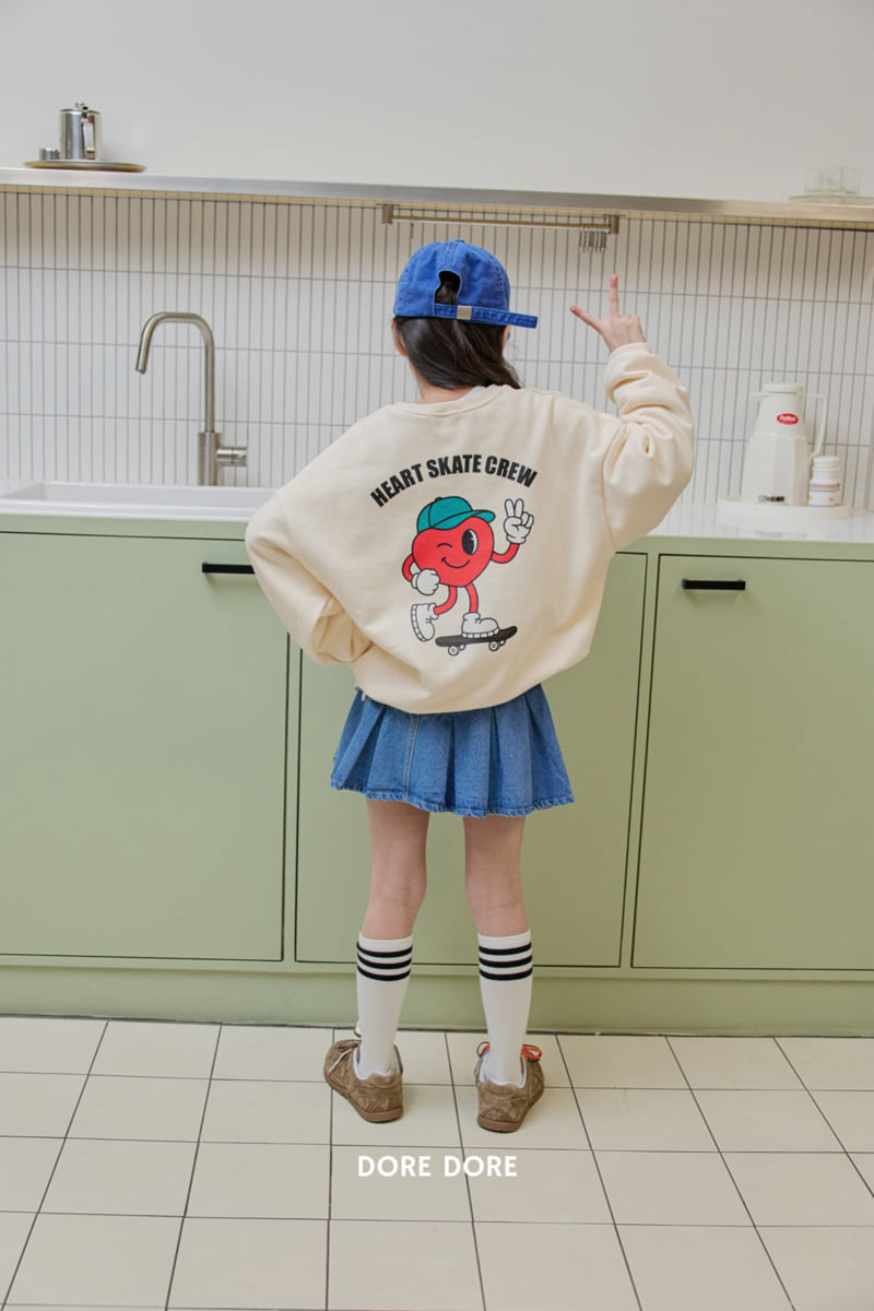 Dore Dore - Korean Children Fashion - #todddlerfashion - Heart Skate Sweatshirt - 12