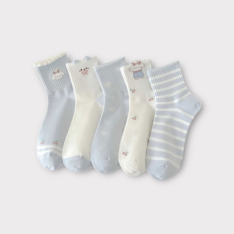 Dudie - Korean Children Fashion - #childofig - Cherry Mong Set (set of 5) - 10