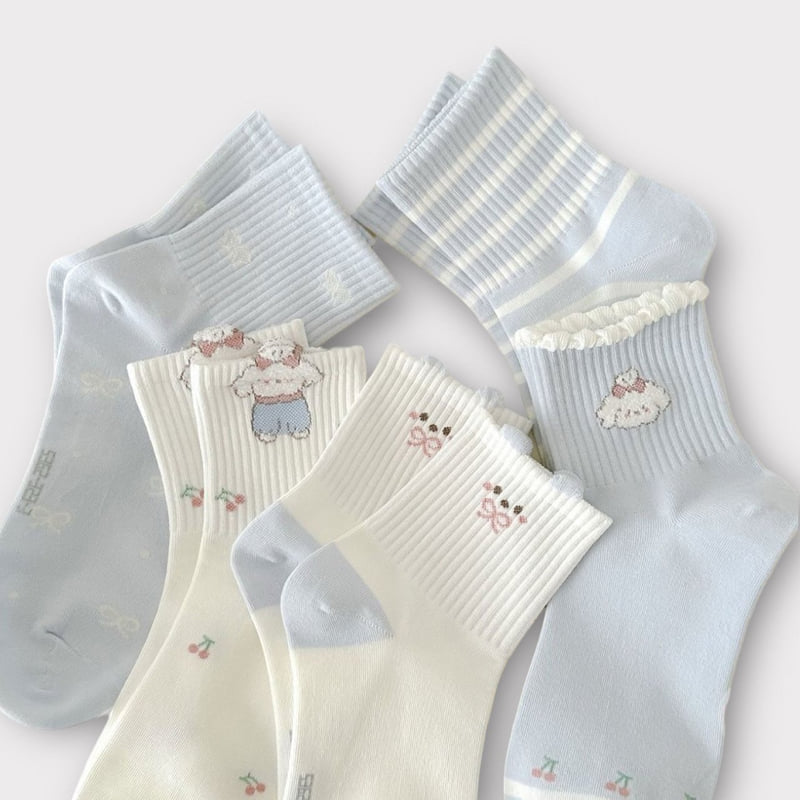 Dudie - Korean Children Fashion - #childrensboutique - Cherry Mong Set (set of 5) - 11