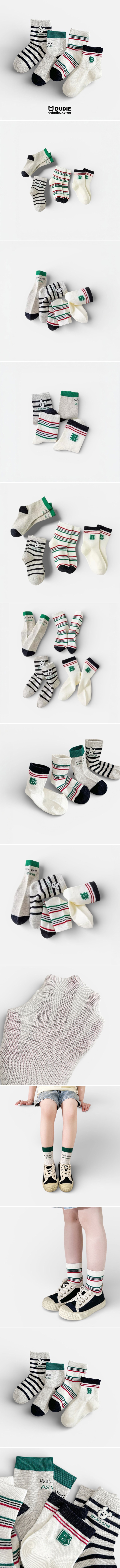 Dudie - Korean Children Fashion - #designkidswear - Bonjour Socks (set of 4)
