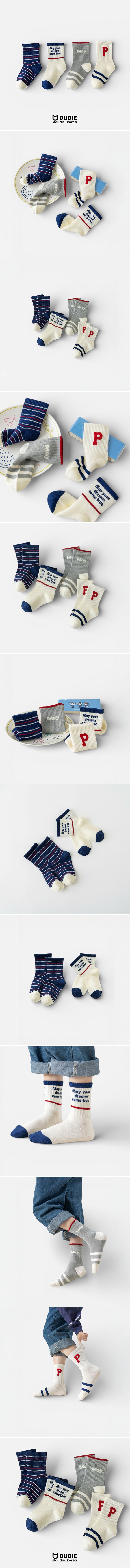 Dudie - Korean Children Fashion - #discoveringself - May P Socks (set of 4)