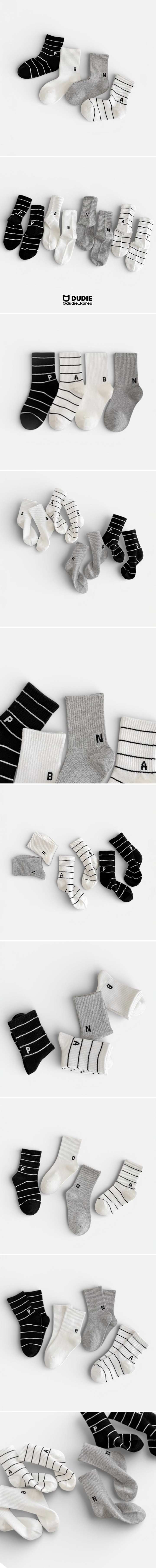 Dudie - Korean Children Fashion - #fashionkids - ABNP Socks (set of 4)