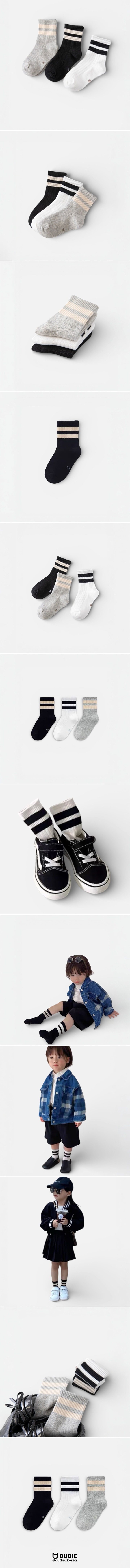 Dudie - Korean Children Fashion - #magicofchildhood - Ethan Socks (set of 3)