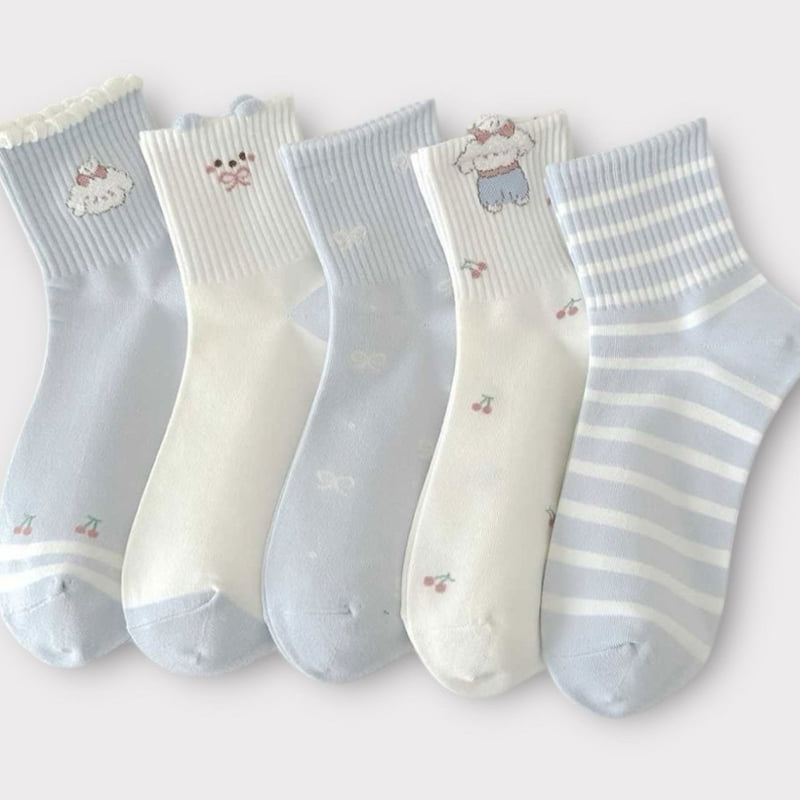 Dudie - Korean Children Fashion - #littlefashionista - Cherry Mong Set (set of 5) - 4