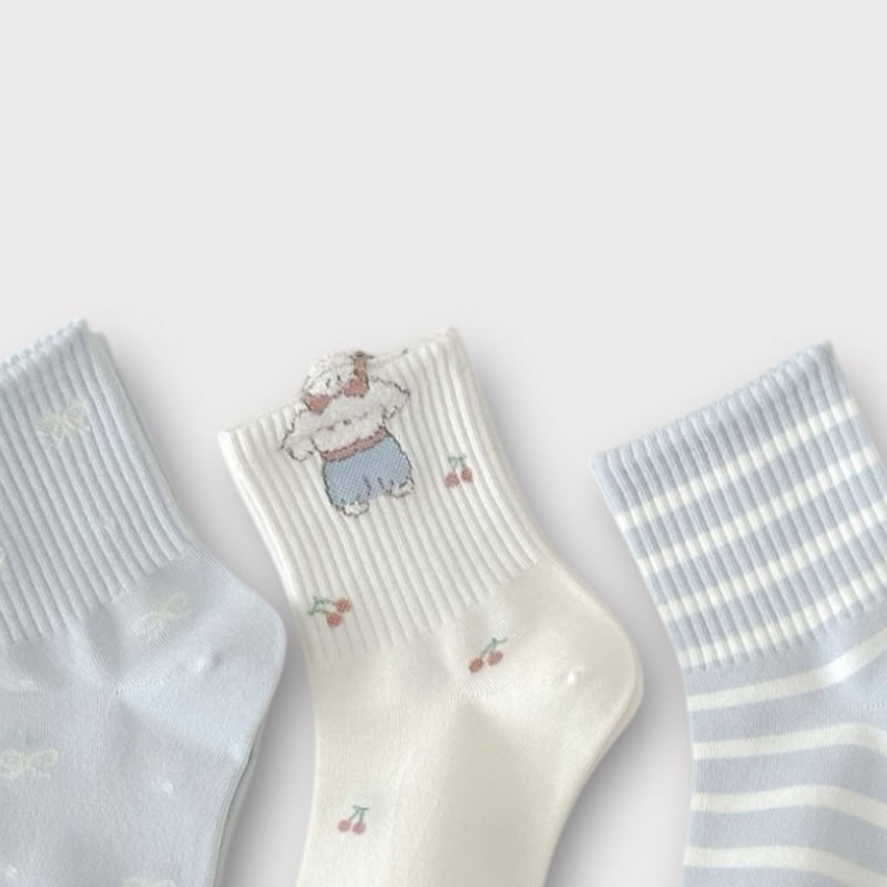 Dudie - Korean Children Fashion - #minifashionista - Cherry Mong Set (set of 5) - 5