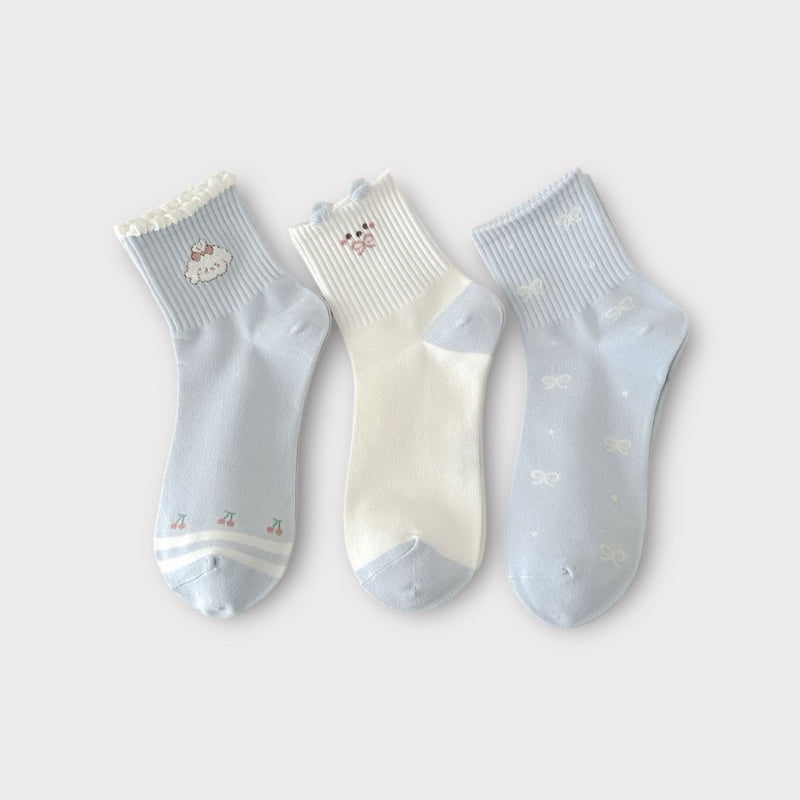 Dudie - Korean Children Fashion - #todddlerfashion - Cherry Mong Set (set of 5) - 7