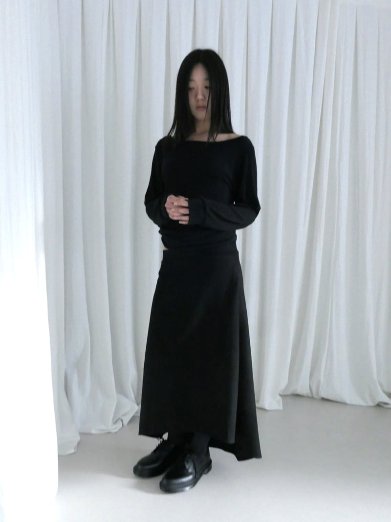 Enten - Korean Women Fashion - #momslook - Dun Asymmetrical Skirt - 5