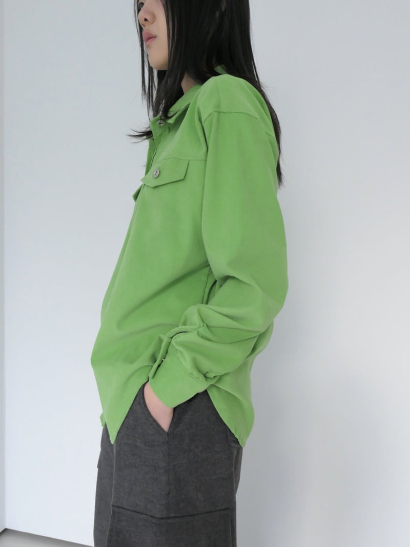 Enten - Korean Women Fashion - #vintagekidsstyle - Corduroy Shirt - 2