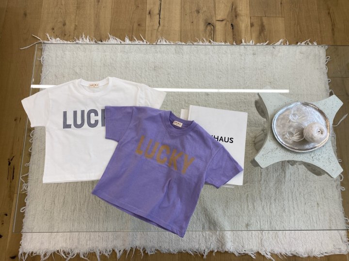 Erin J - Korean Children Fashion - #todddlerfashion - Lucky Short Sleeve Tee - 6