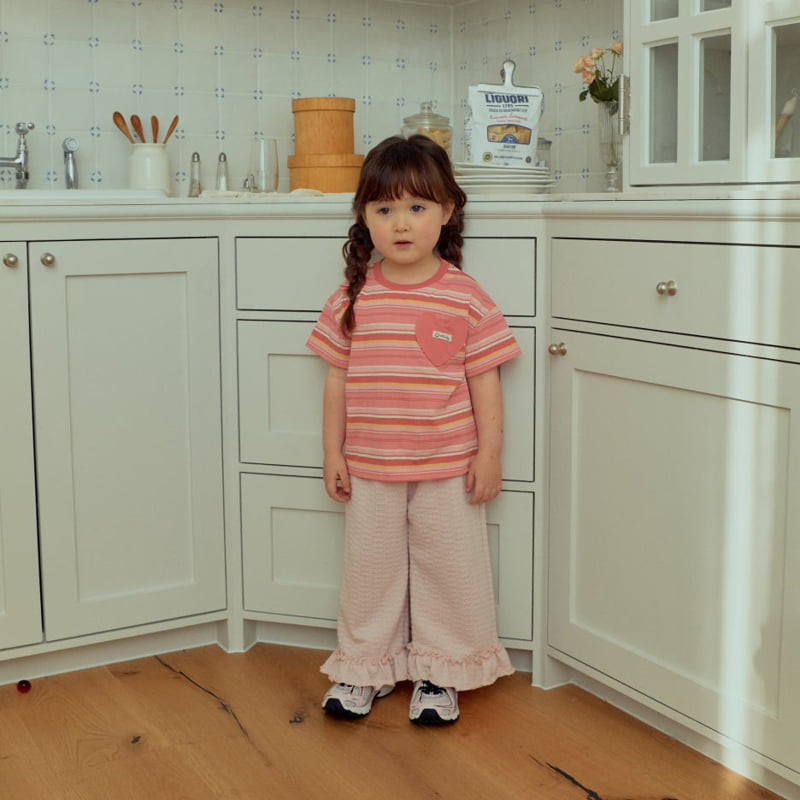 Firstblue - Korean Children Fashion - #Kfashion4kids - Heart Pocket Stripe Tee - 3
