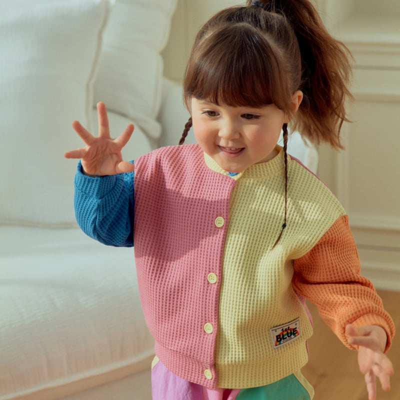 Firstblue - Korean Children Fashion - #childrensboutique - Waffle Contrast Cardigan - 6