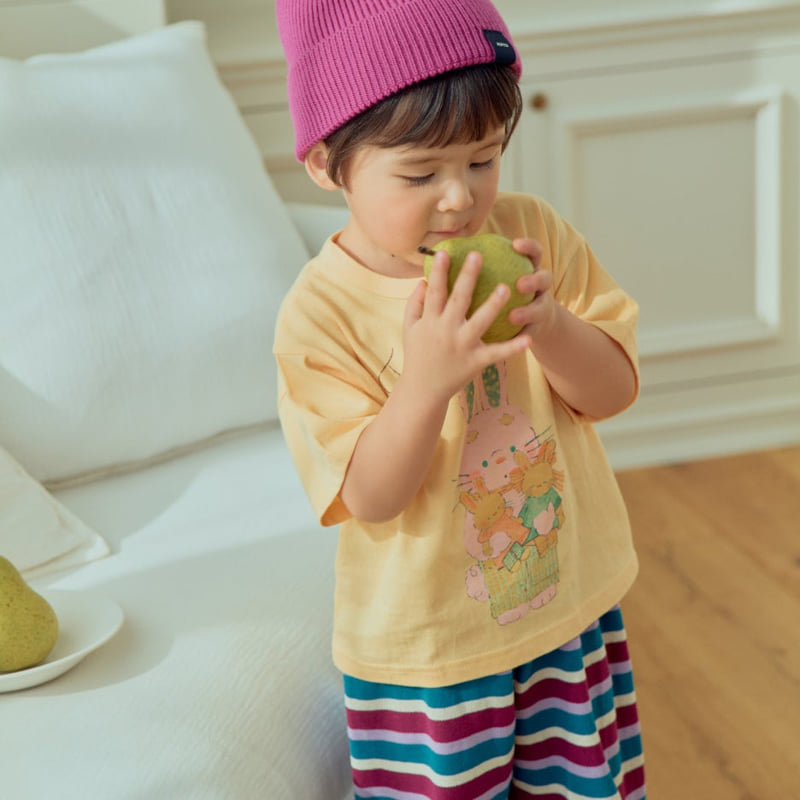 Firstblue - Korean Children Fashion - #designkidswear - Rabbit Print Short Sleeve Tee - 3