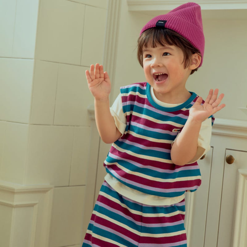 Collar Stripe Vest by Firstblue for Child - view 2