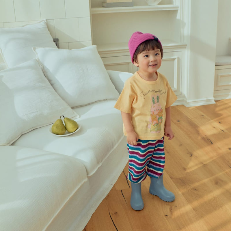 Firstblue - Korean Children Fashion - #designkidswear - Rabbit Print Short Sleeve Tee - 4