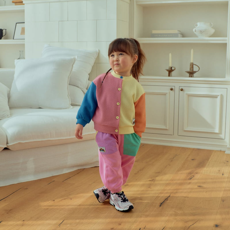 Firstblue - Korean Children Fashion - #discoveringself - Waffle Contrast Cardigan - 8
