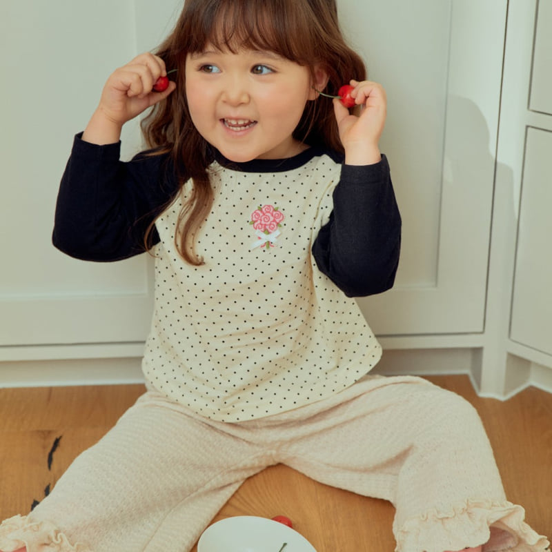 Firstblue - Korean Children Fashion - #fashionkids - Mini Dot Raglan Tee