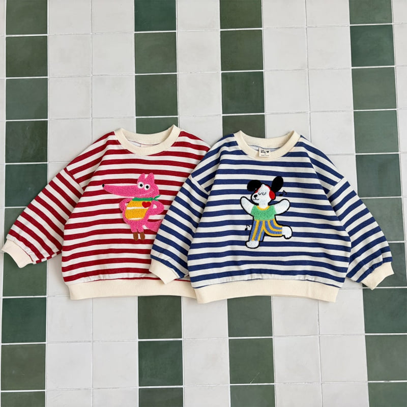 Firstblue - Korean Children Fashion - #fashionkids - Bouclé Embroidered Sweatshirt Tee - 11