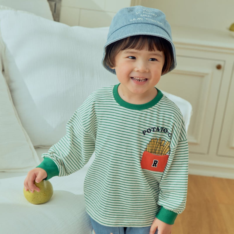 Firstblue - Korean Children Fashion - #kidsshorts - Potato Stripe Tee
