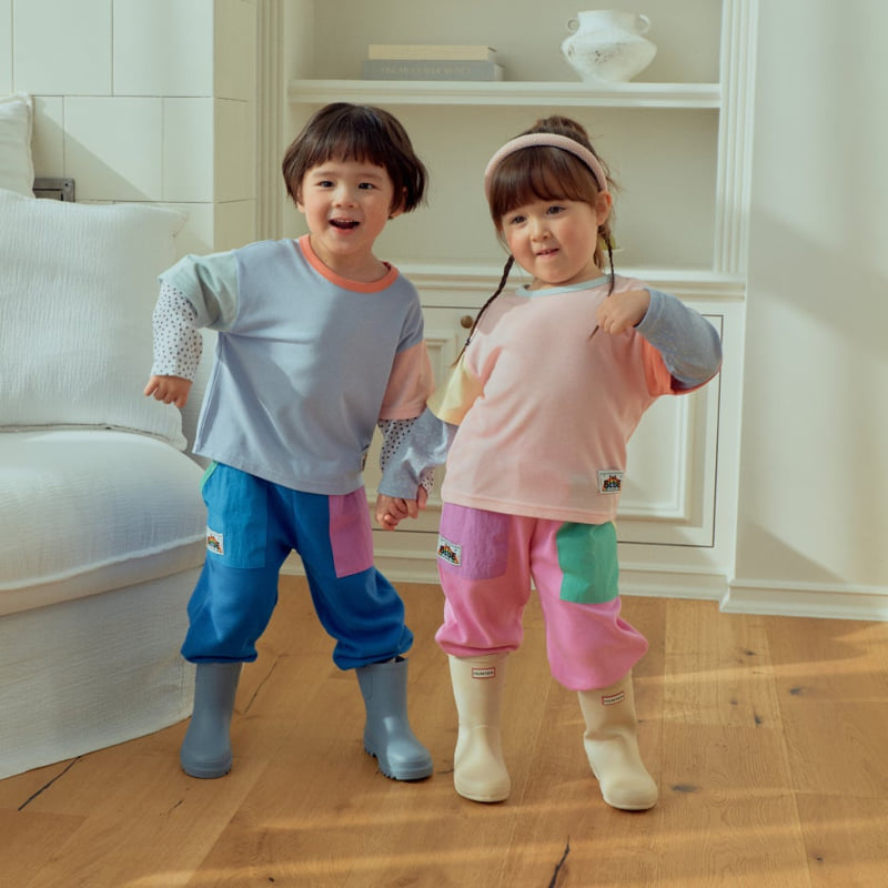 Firstblue - Korean Children Fashion - #kidsshorts - Double-Sleeve Contrast Tee - 4