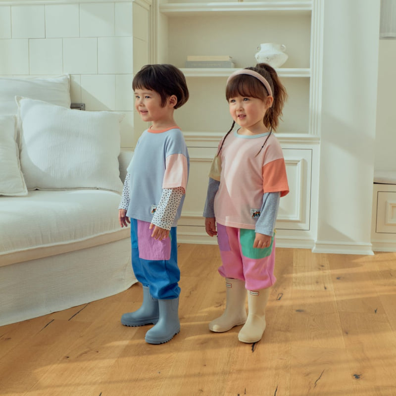 Firstblue - Korean Children Fashion - #kidzfashiontrend - Double-Sleeve Contrast Tee - 5
