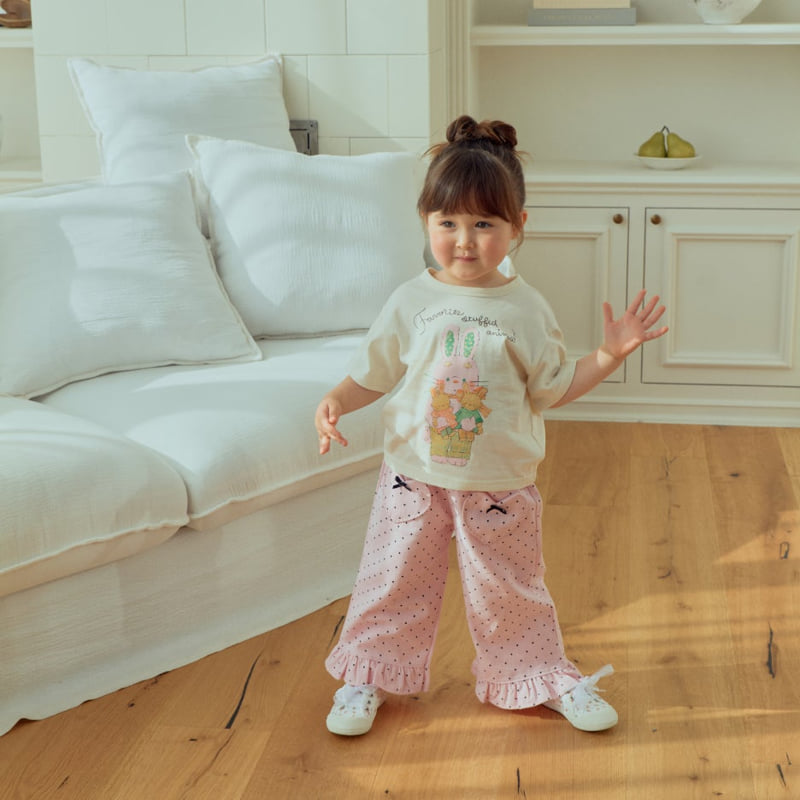 Firstblue - Korean Children Fashion - #littlefashionista - Rabbit Print Short Sleeve Tee - 10
