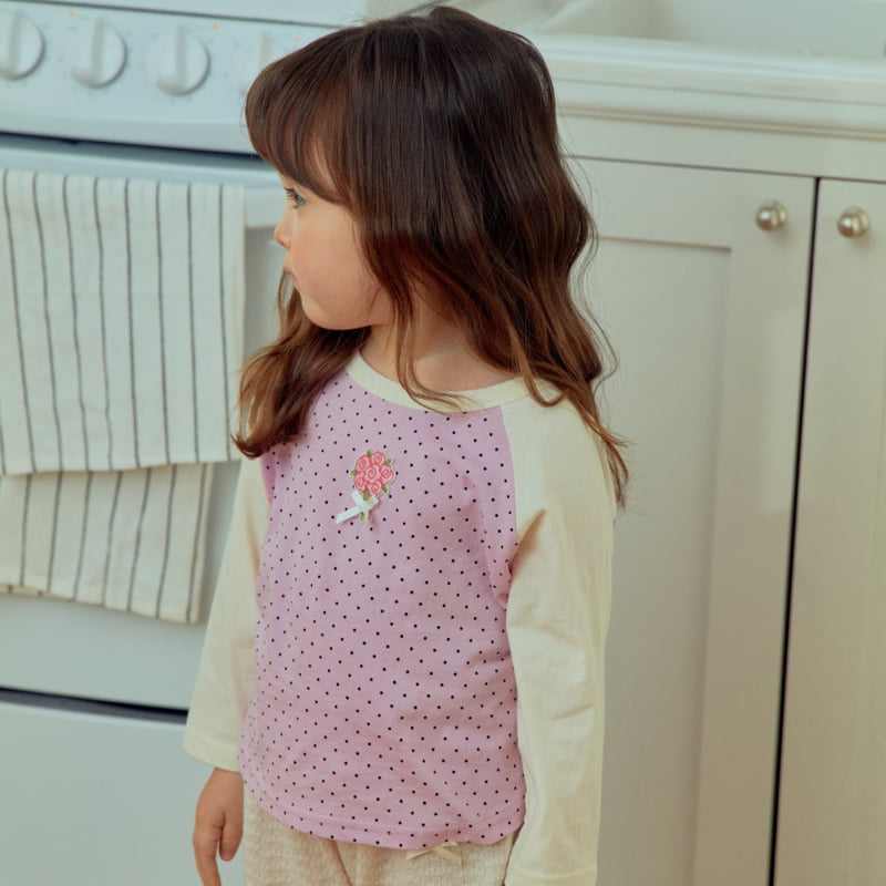 Firstblue - Korean Children Fashion - #littlefashionista - Mini Dot Raglan Tee - 6