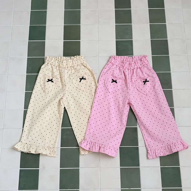 Firstblue - Korean Children Fashion - #littlefashionista - Small Dot Heart Pants - 7