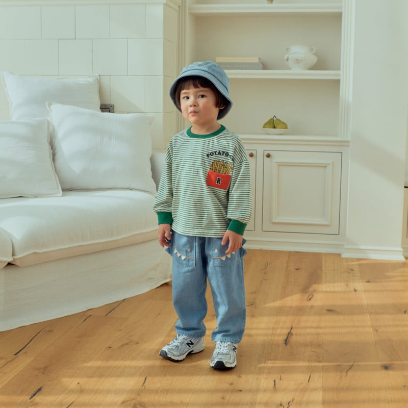 Firstblue - Korean Children Fashion - #littlefashionista - Dino Denim Pants - 5