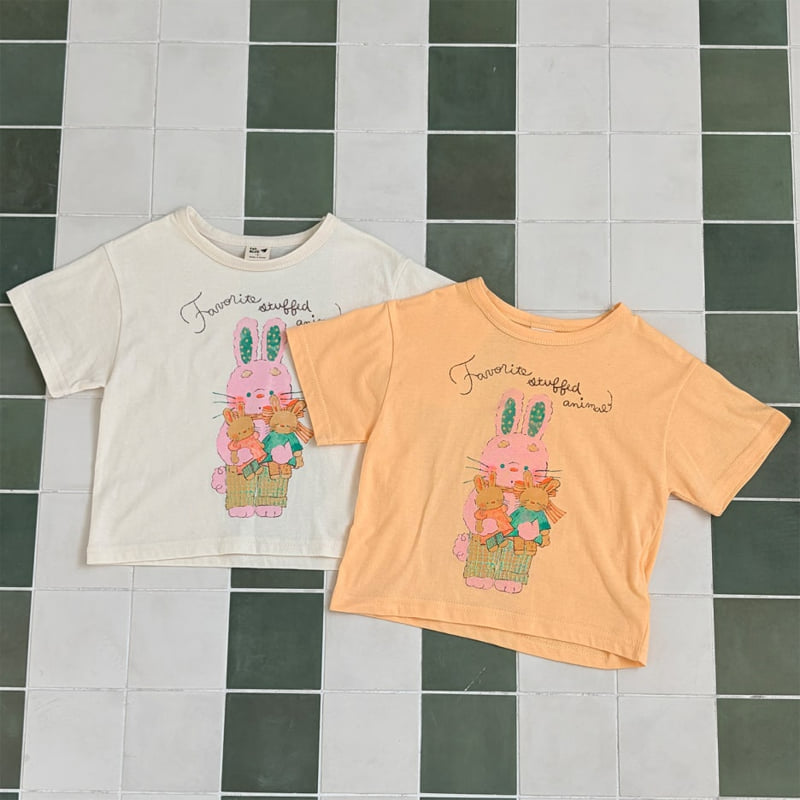 Firstblue - Korean Children Fashion - #magicofchildhood - Rabbit Print Short Sleeve Tee - 11