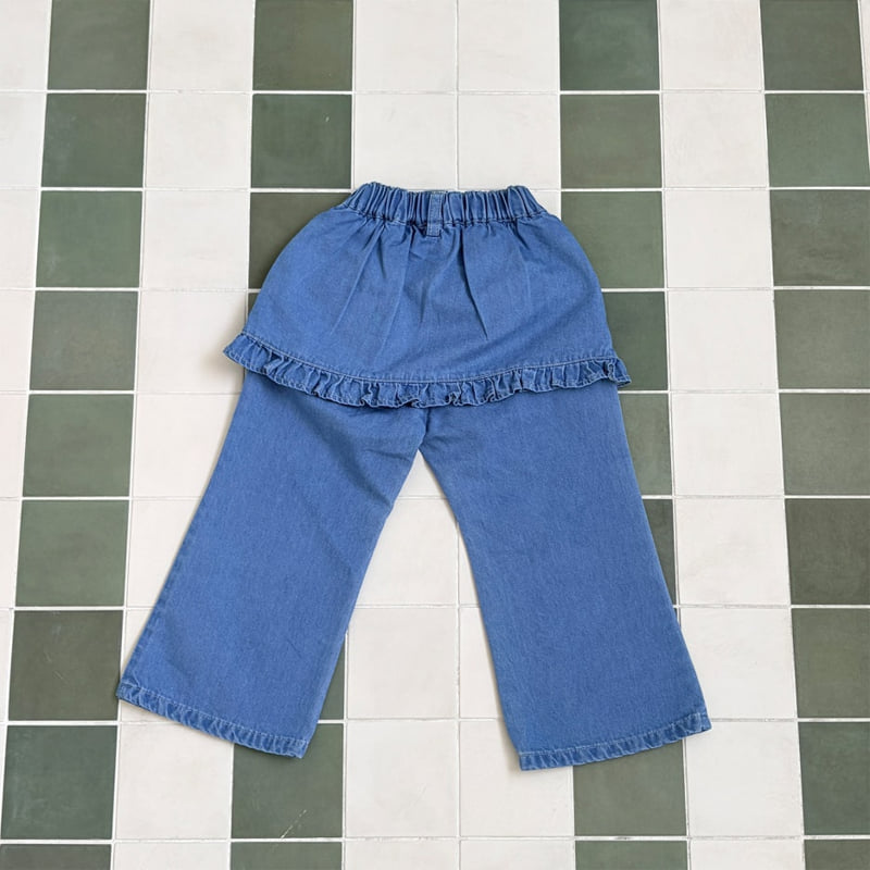 Firstblue - Korean Children Fashion - #magicofchildhood - Denim Skirt Cover Pants - 7
