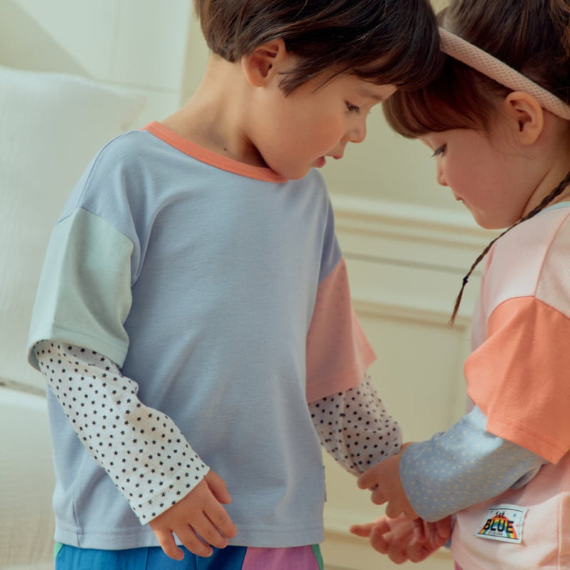 Firstblue - Korean Children Fashion - #minifashionista - Double-Sleeve Contrast Tee - 9