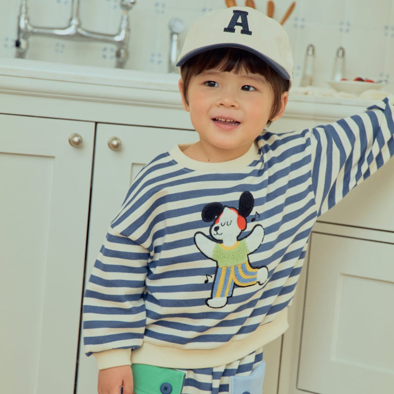 Firstblue - Korean Children Fashion - #minifashionista - Bouclé Embroidered Sweatshirt Tee - 2
