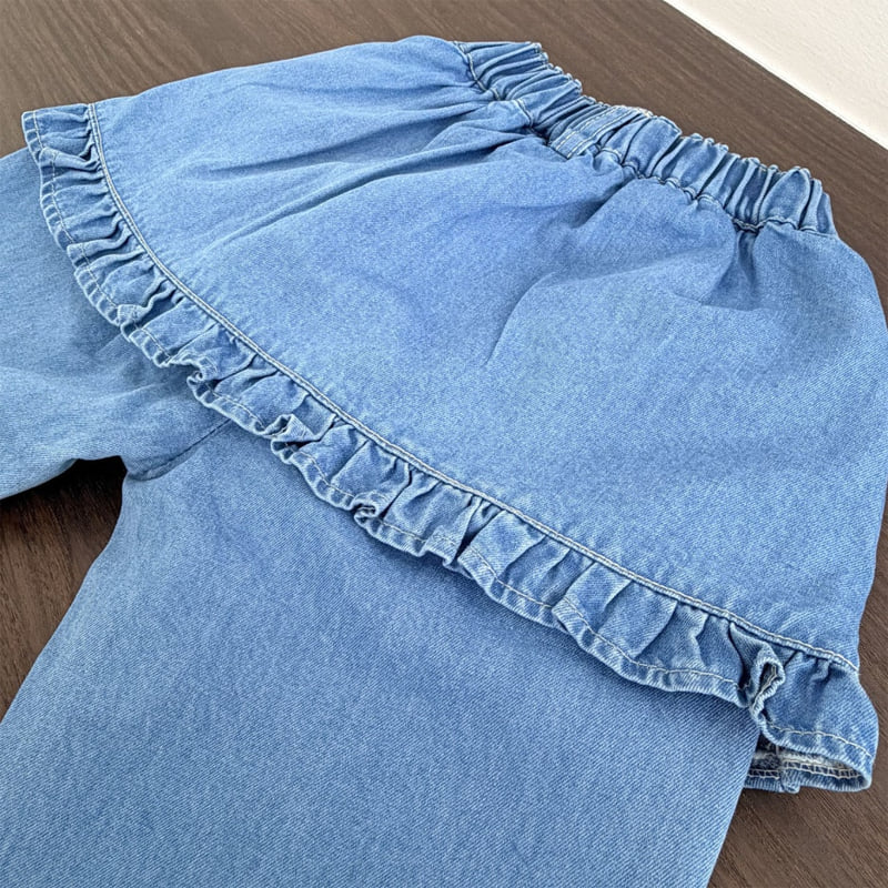 Firstblue - Korean Children Fashion - #minifashionista - Denim Skirt Cover Pants - 8