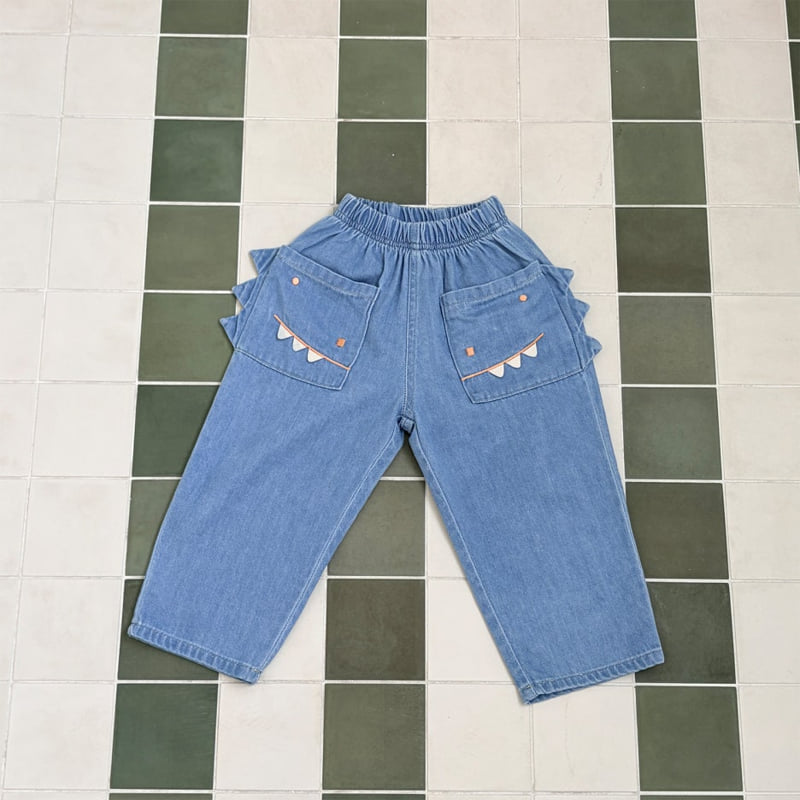 Firstblue - Korean Children Fashion - #minifashionista - Dino Denim Pants - 7