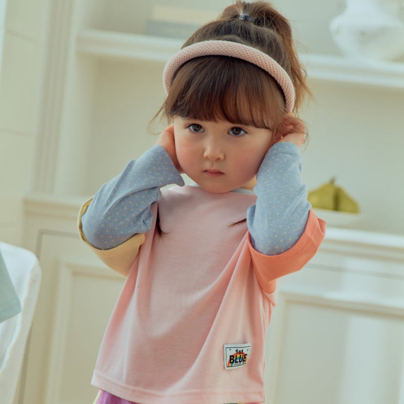 Firstblue - Korean Children Fashion - #prettylittlegirls - Double-Sleeve Contrast Tee - 10