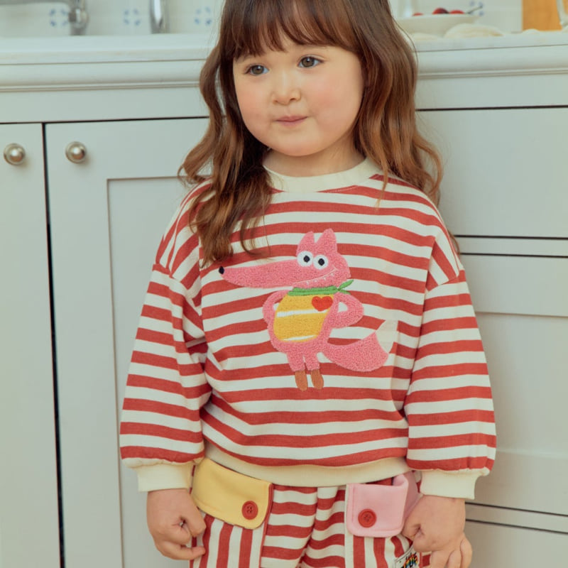 Firstblue - Korean Children Fashion - #stylishchildhood - Bouclé Embroidered Sweatshirt Tee - 6