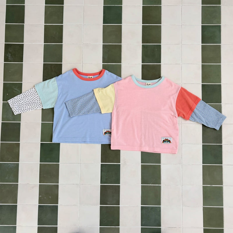 Firstblue - Korean Children Fashion - #todddlerfashion - Double-Sleeve Contrast Tee - 11