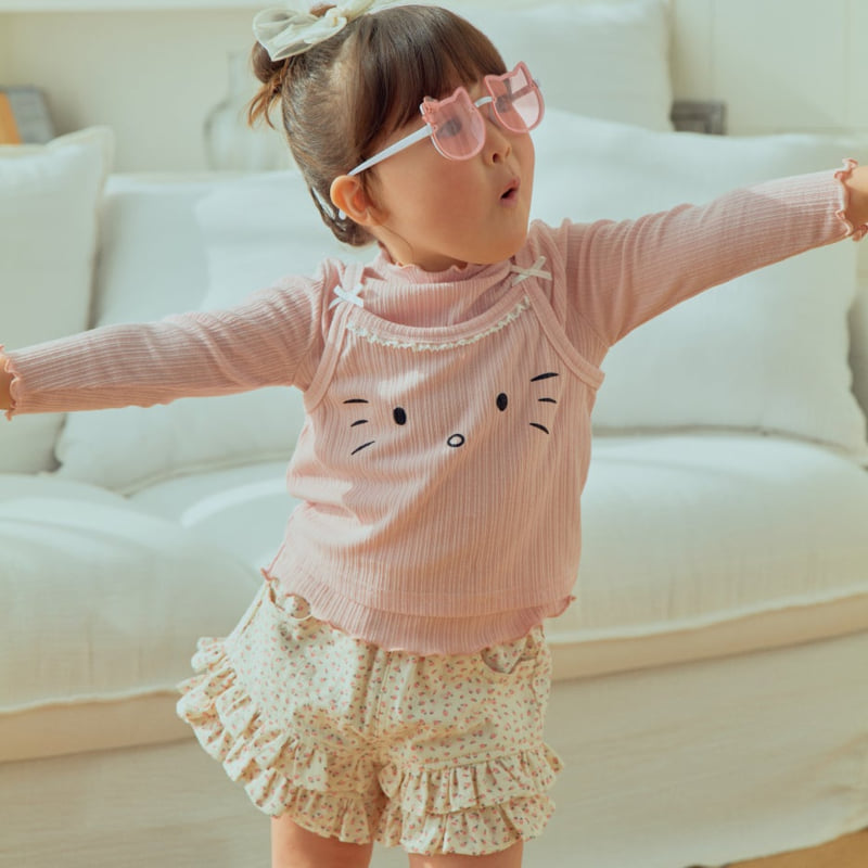 Firstblue - Korean Children Fashion - #toddlerclothing - Cats Layered Tee - 6